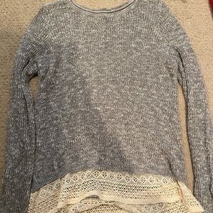 Grey and lace detailing sweater
